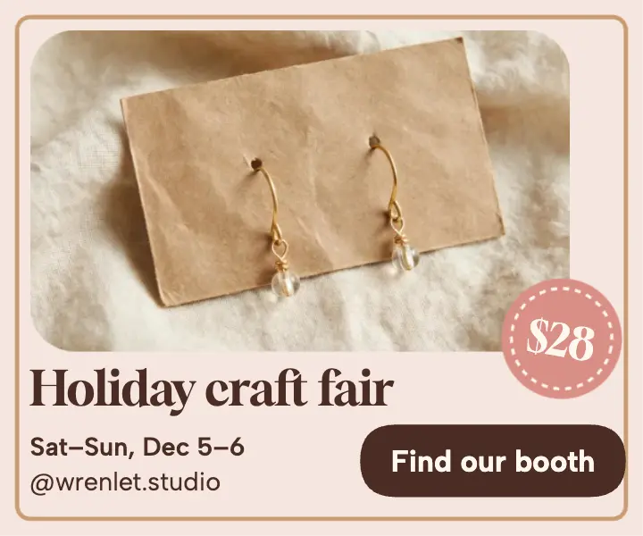 Wrenlet earring card craft fair ad template