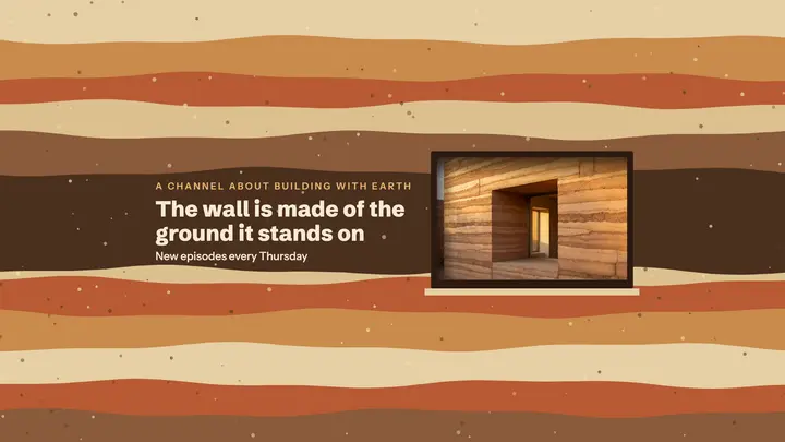 Tamped earth building channel banner template