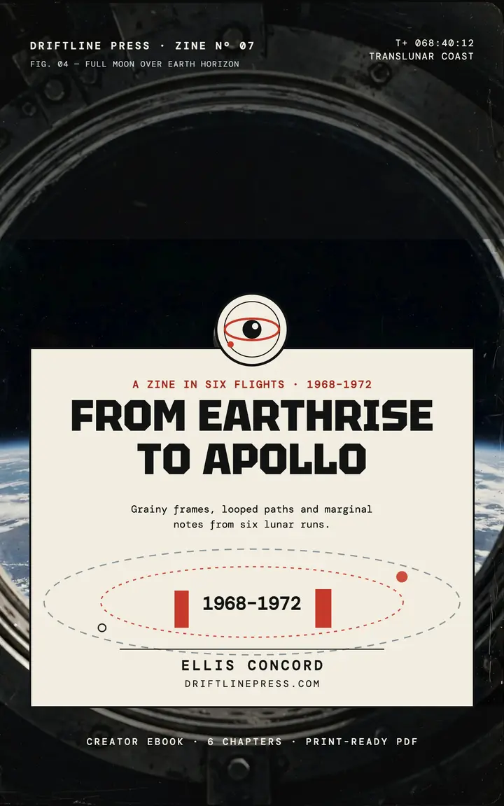 From Earthrise to Apollo zine cover template