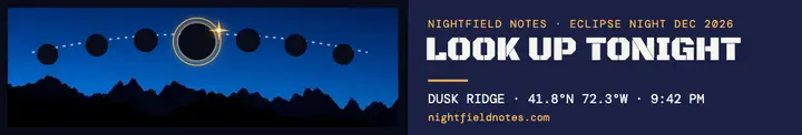 Nightfield Notes stargazing cover template