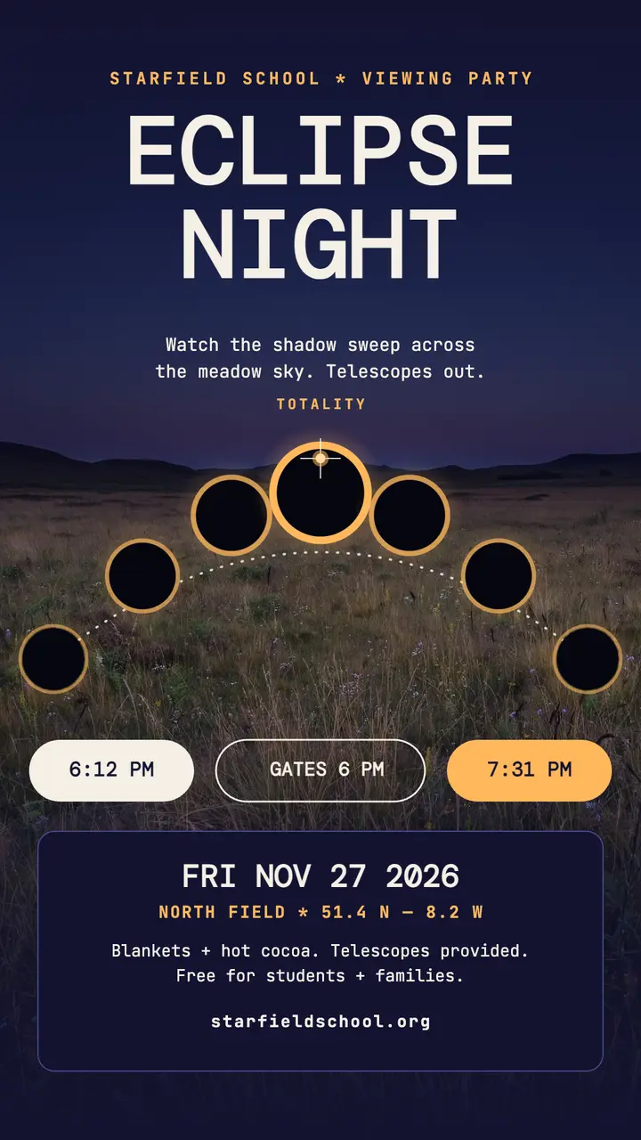 Starfield School eclipse night story template