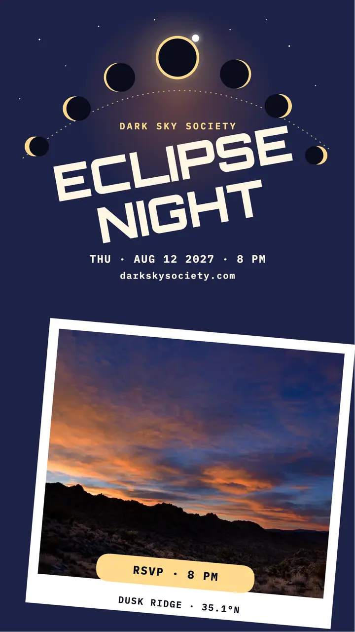 Dark Sky Society eclipse night story template