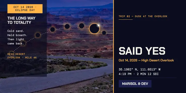 Said yes under the eclipse, desert overlook template