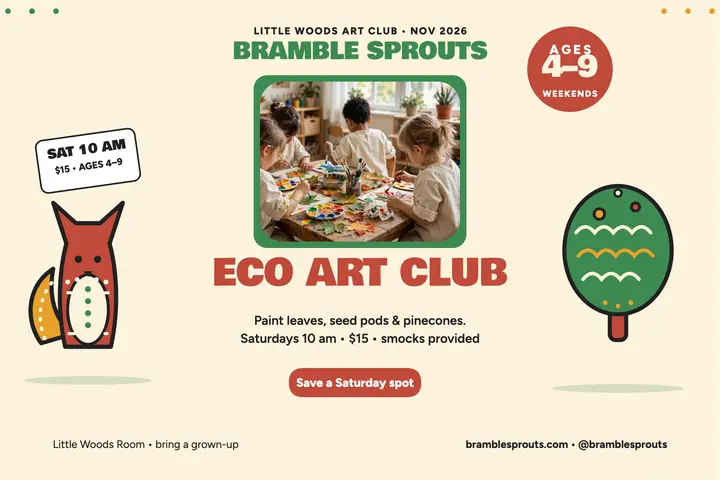 Bramble Sprouts eco art club postcard template