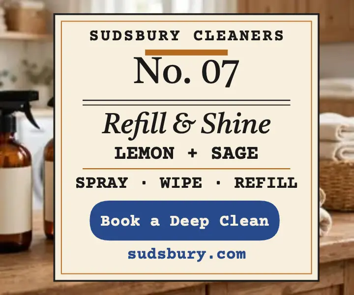 Sudsbury No.07 refill cleaners ad: eco cleaners ad template
