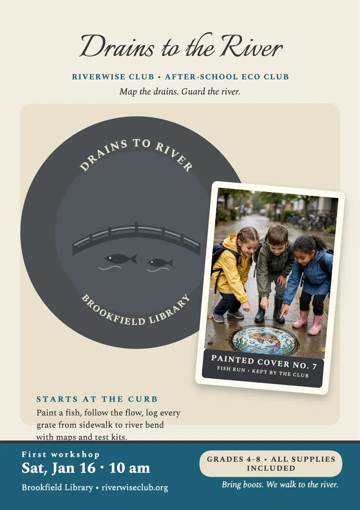 Riverwise Club drain mapping flyer template