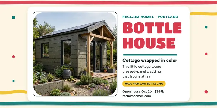 Reclaim Homes bottle house cottage post: eco home post template