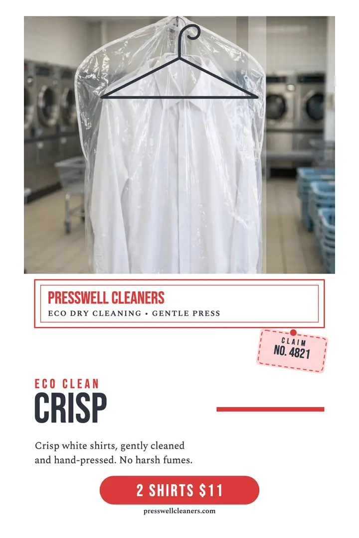 Presswell eco dry cleaner hanger poster template