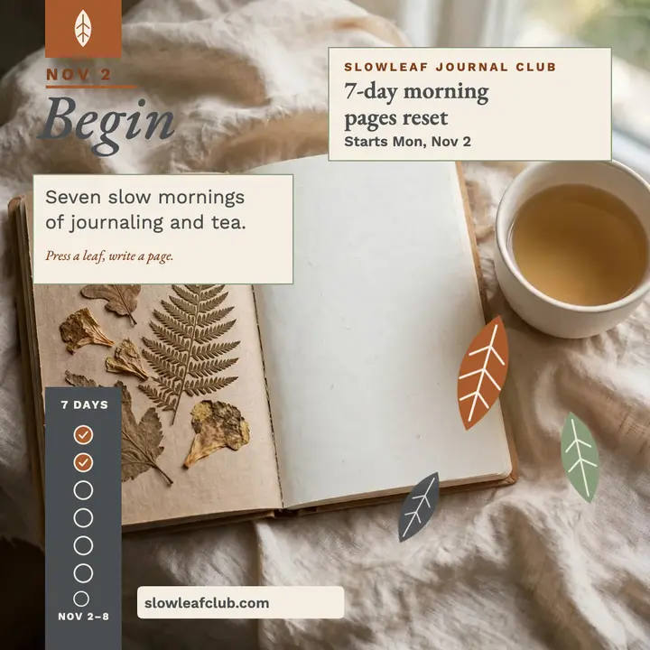 Slowleaf morning pages reset post template