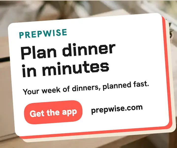 Prepwise meal planner edge card ad template