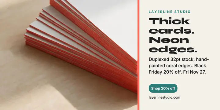 Layerline thick edge-painted cards post template