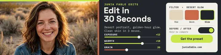 Junia Fable desert edit recipe banner template