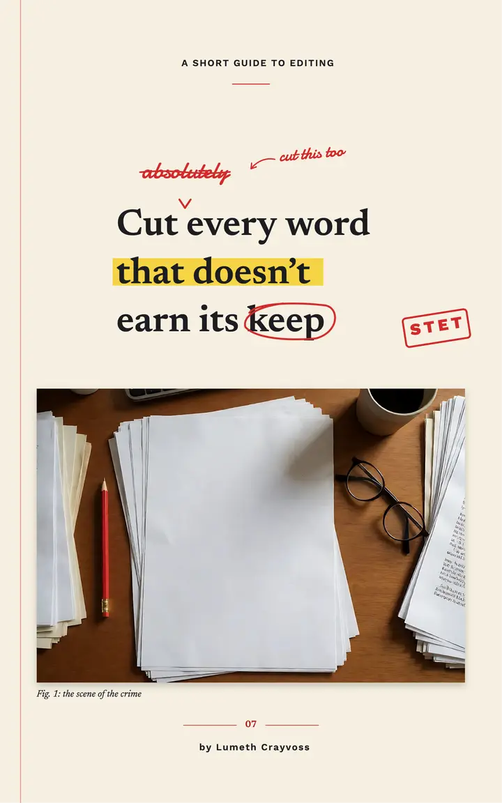 Editing guide ebook cover, red-pen proof template