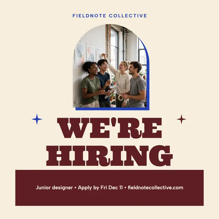 Fieldnote Collective hiring cover, studio team template