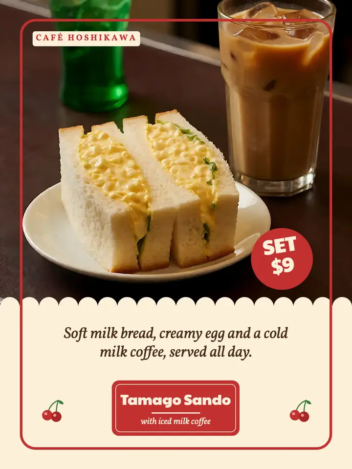 Cafe Hoshikawa egg sandwich set portrait template