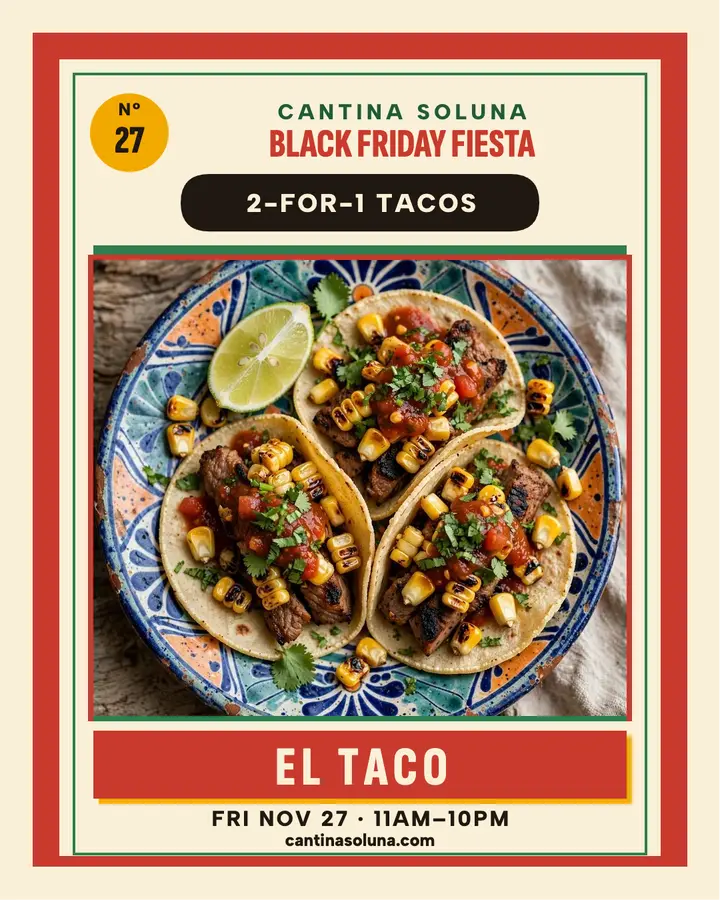 Cantina Soluna Black Friday loteria post template