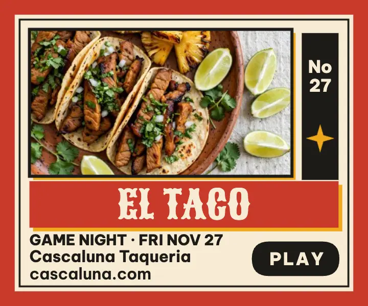 El Taco loteria game night ad template