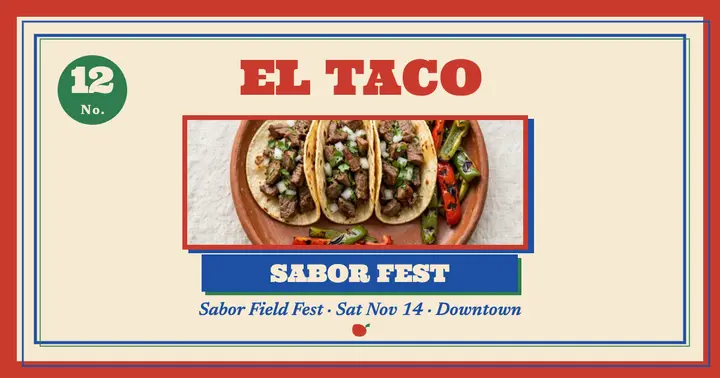 El Taco loteria fest post template