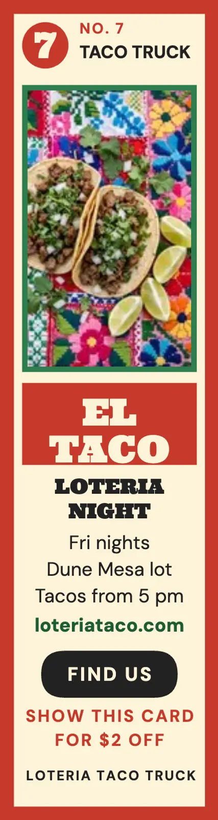 El Taco loteria night skyscraper ad template