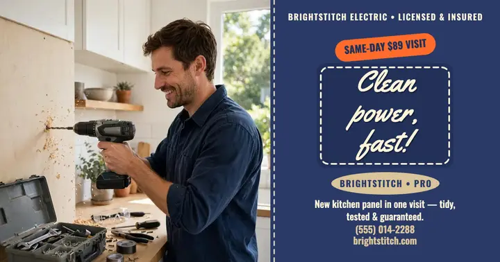 Brightstitch Electric panel fix post template
