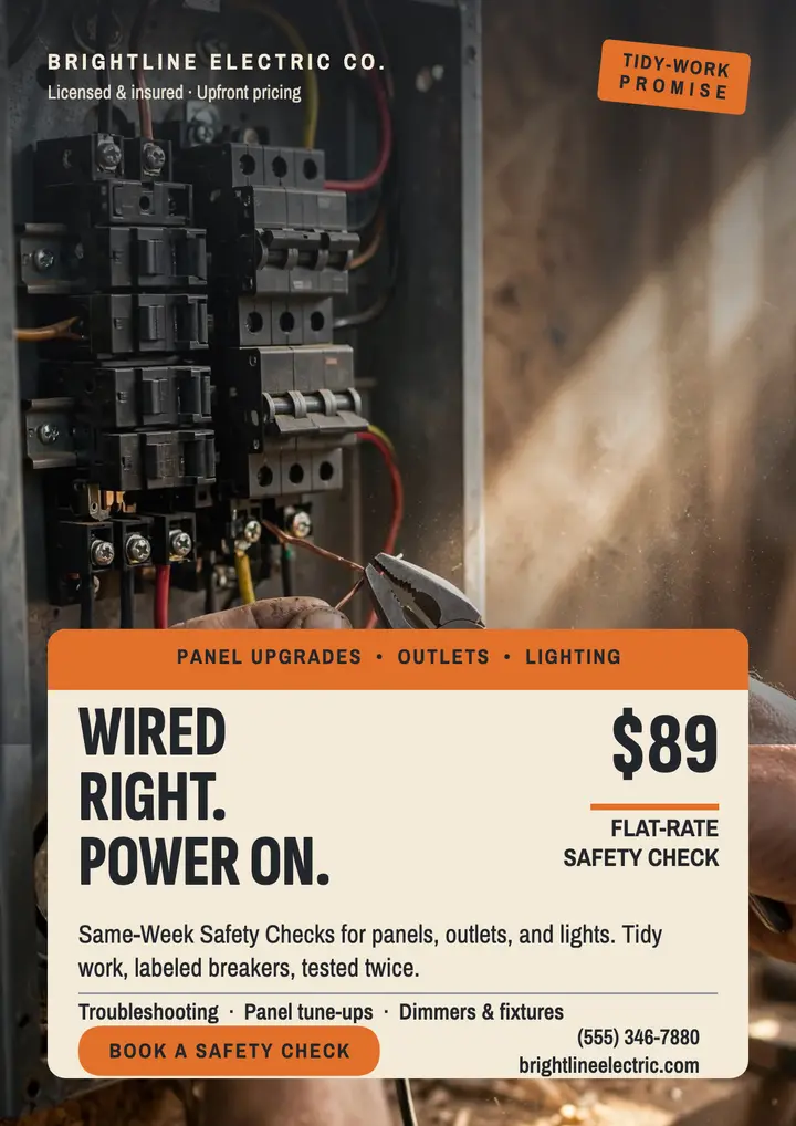 Brightline Electric hands at work flyer template