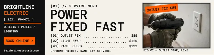 Brightline Electric service menu billboard template