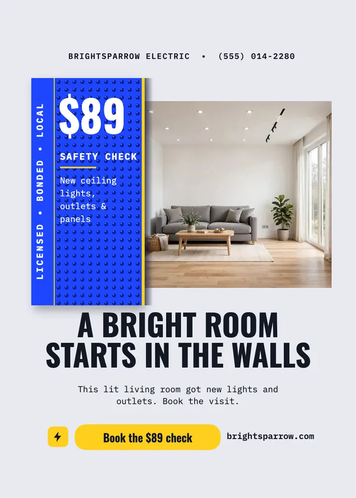 Brightsparrow electrician metal screen invitation: electrician invitation template