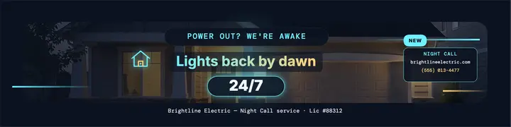 Brightline Electric night call banner: electrician linkedin banner template
