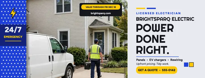 Brightsparq Electric perforated cover: electrician facebook cover template