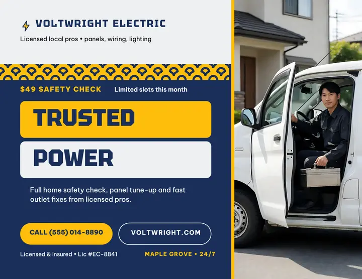 Voltwright electrician safety check flyer template