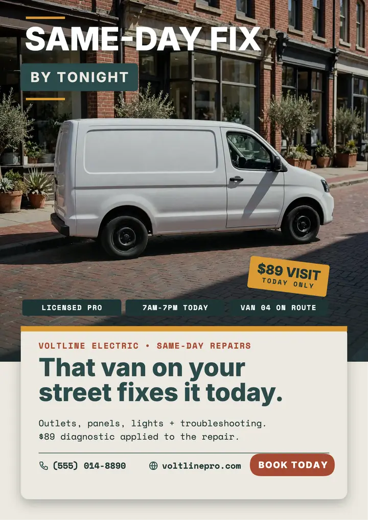 Voltline same-day street van flyer template