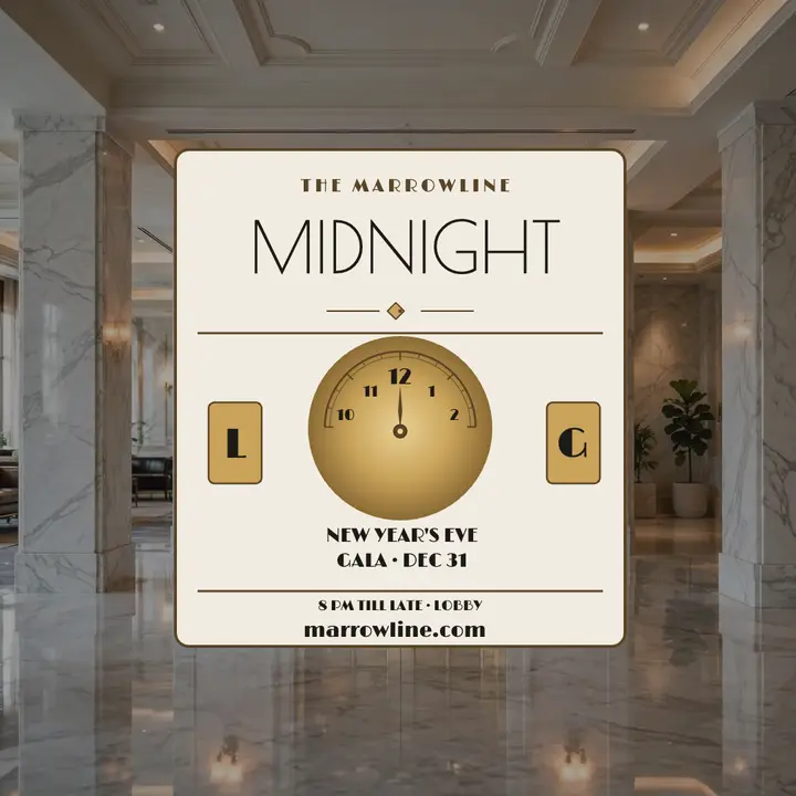 Marrowline New Year gala countdown post template