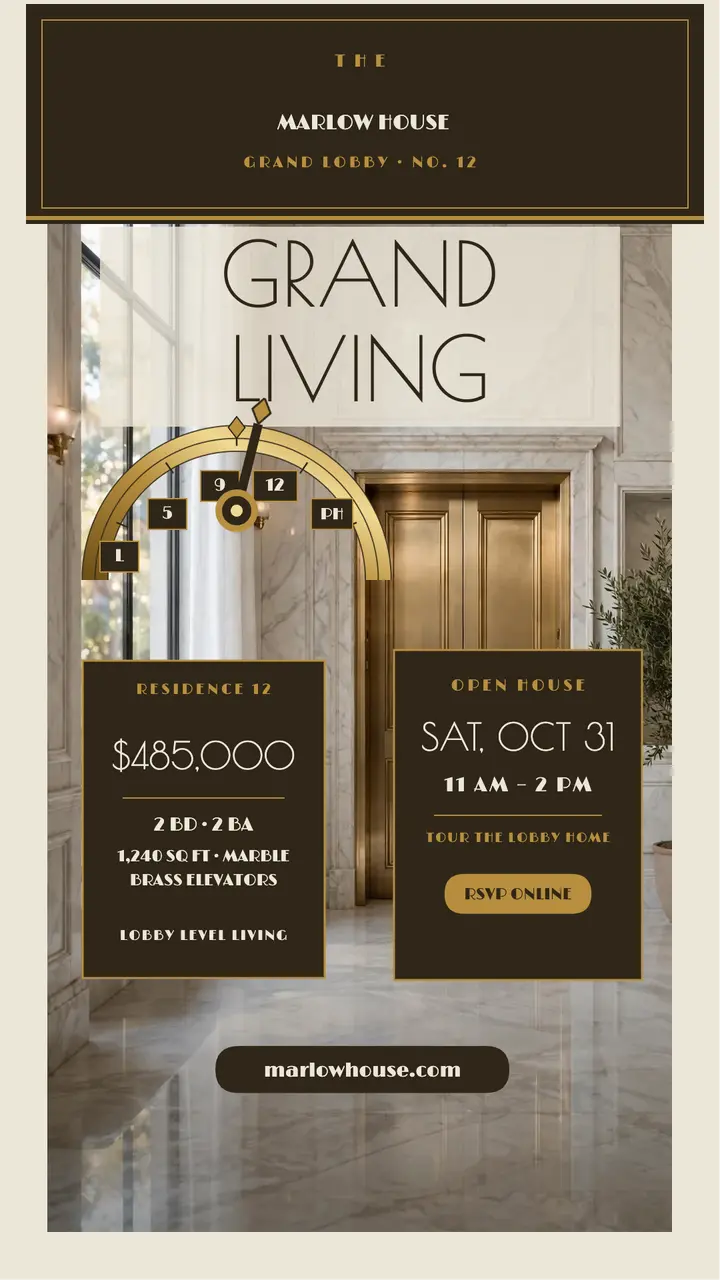 Marlow House lobby listing story template