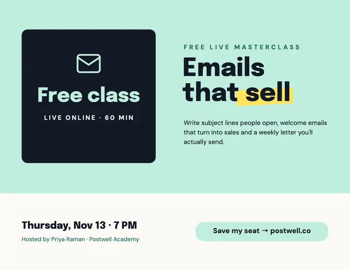Emails that sell masterclass flyer template