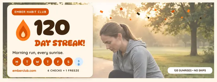 Ember Habit Club 120 day streak cover template