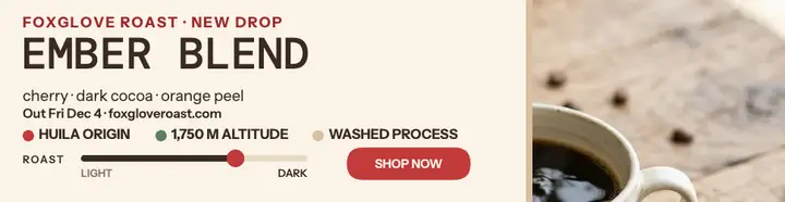 Foxglove Roast Ember Blend launch billboard: coffee launch billboard template