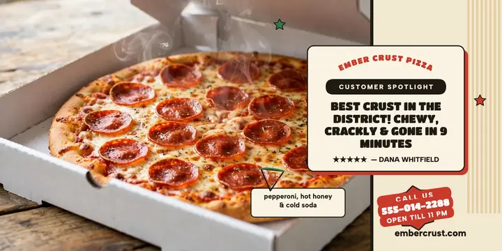 Ember Crust pizza customer review post template