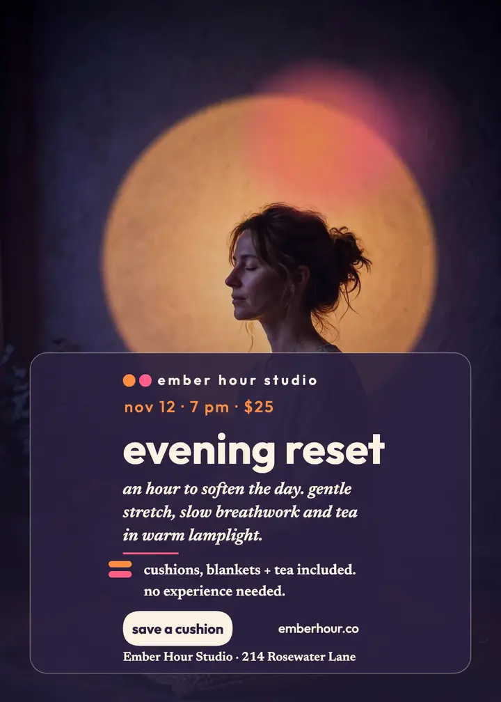 Ember Hour evening reset invitation template