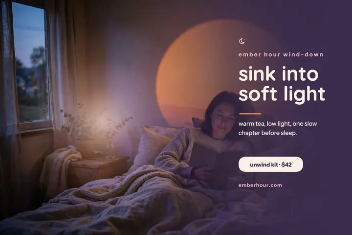 Ember Hour wind-down postcard: wind-down postcard template