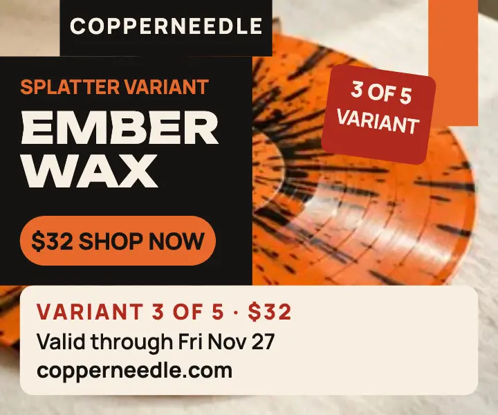 Copperneedle splatter vinyl sale ad template