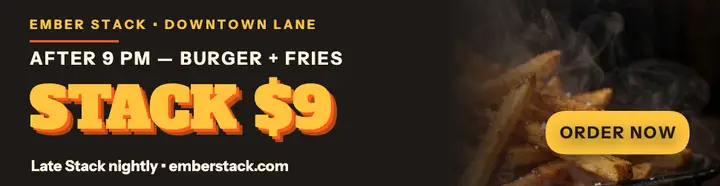 Ember Stack late night burger billboard template