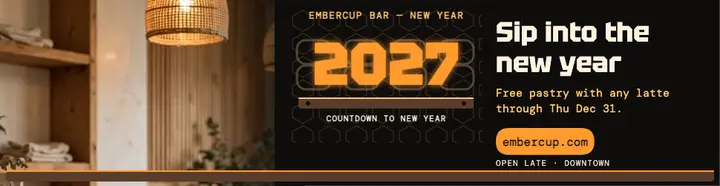 Embercup Bar New Year billboard template