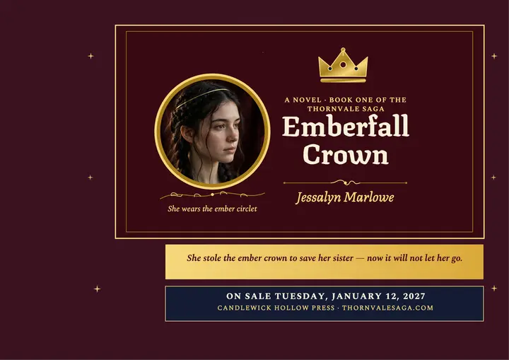 Emberfall Crown romantasy launch: romantasy book launch promo template