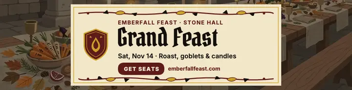 Emberfall Feast medieval billboard template
