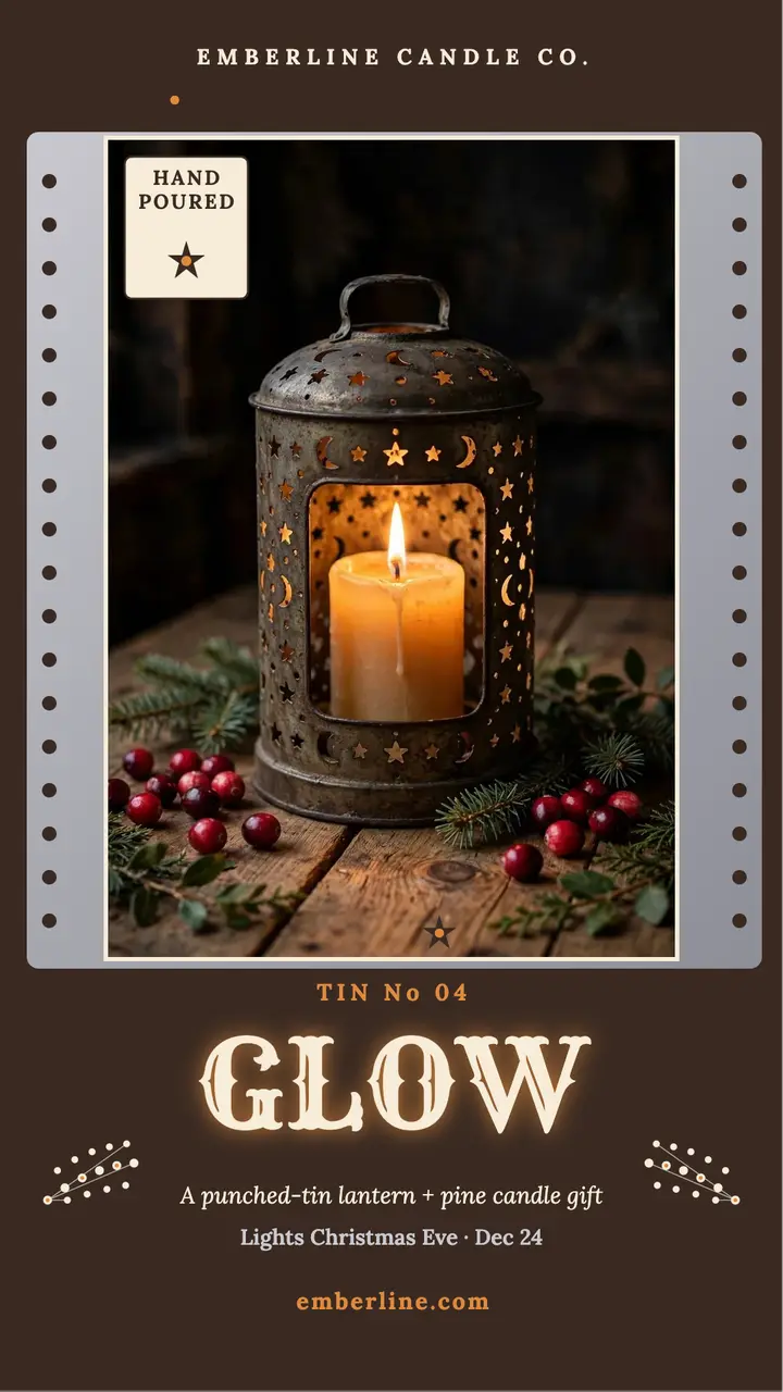 Emberline punched-tin candle gift story template
