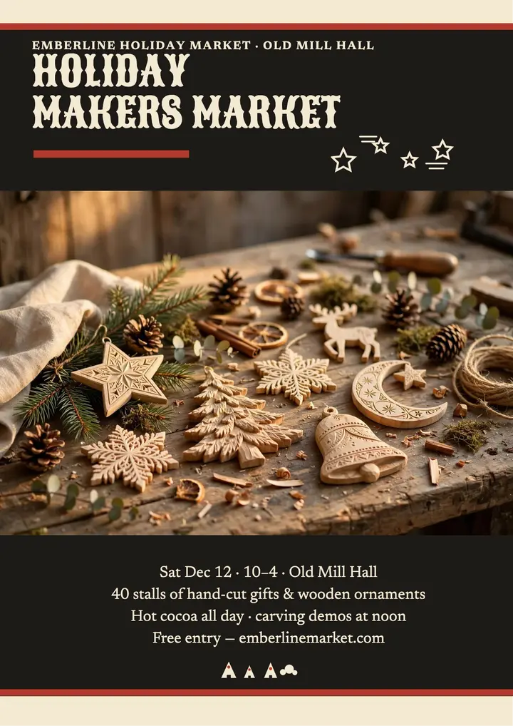 Emberline holiday makers market flyer template