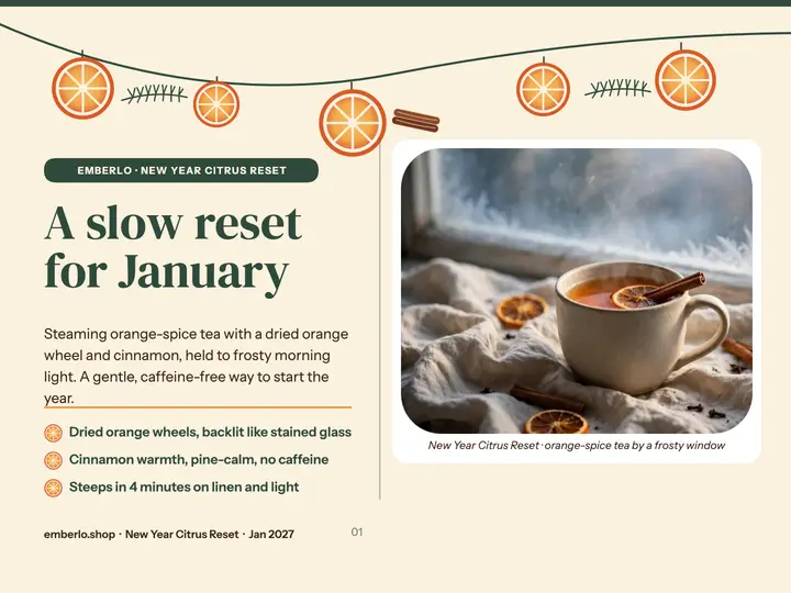 Emberlo citrus reset tea slide template