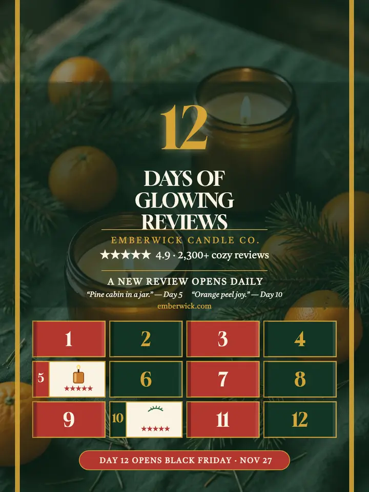 Emberwick 12 days of reviews countdown: candle review countdown post template
