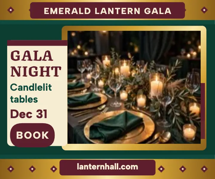Emerald Lantern Gala gold weave ad template