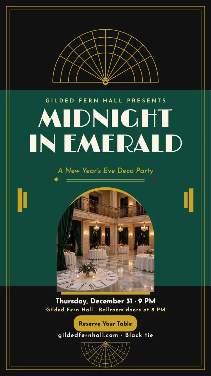 Midnight in Emerald gala story template